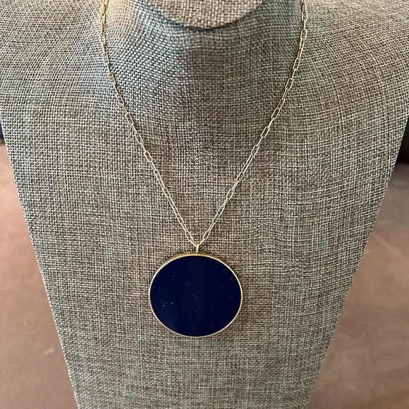 Lapis Gold Plated Art Deco Pendant- New- Custom Made - Picture 12 of 17